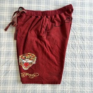 Ed Hardy Drawstring Sweat Shorts with Pockets